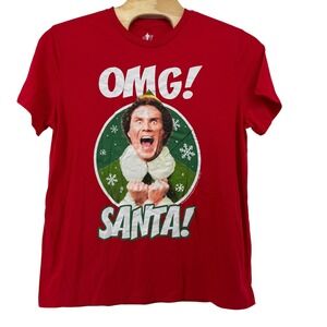 Unisex Elf Movie‎ OMG Santa Red T Shirt Buddy the Elf Christmas Holiday Large